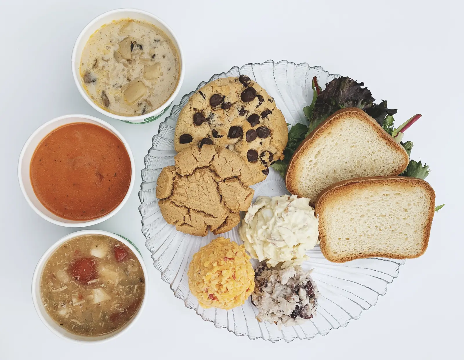 Soups, sandwich, salads and cookies from Picnic Cafe & Dessertery in Dahlonega
