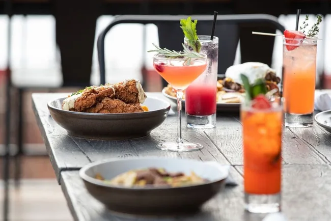 Food and cocktails at The Roof in Ellijay