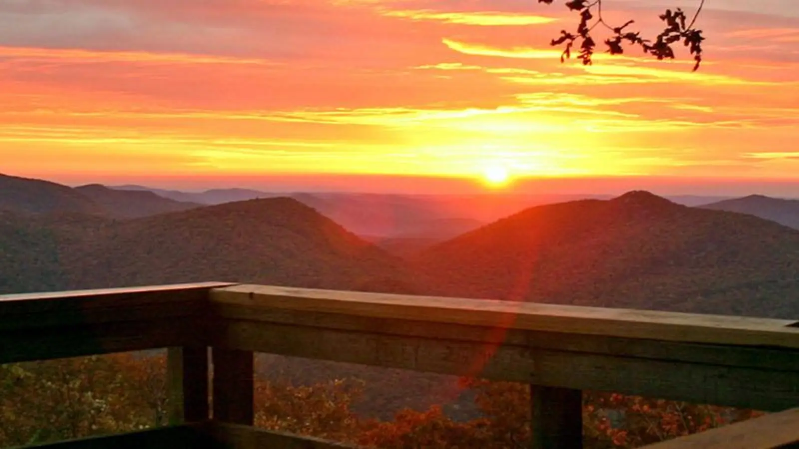 Sunset mountain view from Black Rock Mountain State Park in Rabun County