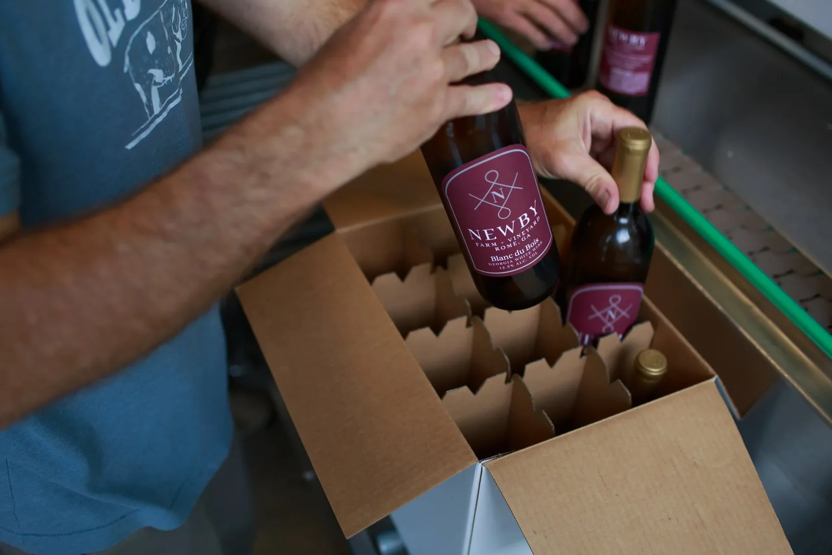 Bottling Newby Farm wine