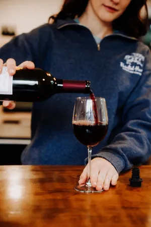 Wine being poured at Painted Horse Winery
