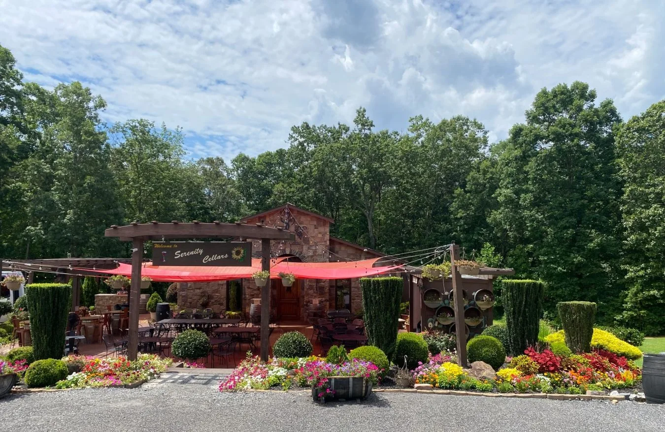 Serenity Cellars landscaped garden and winery terrace